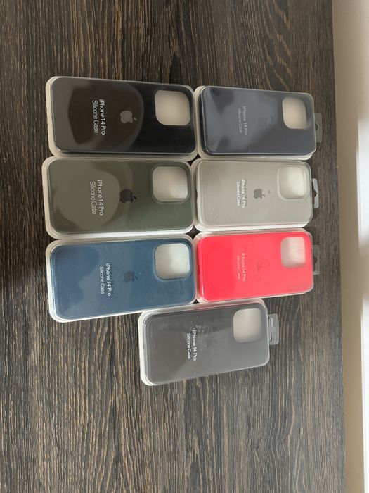 Husa Apple Gri Negru Alb Roz iPhone 15 Pro Max, 15 Pro, 14 Pro Max