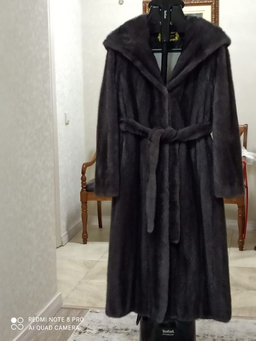 шуба норковая графит