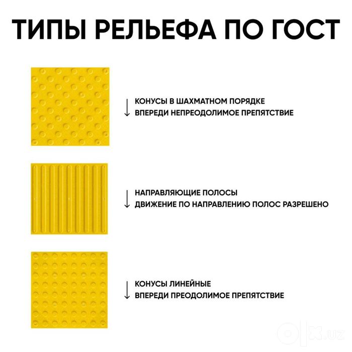 Тактил йўналтирувчи Плитка тактильная противоскользящая, 500x500 Оптом