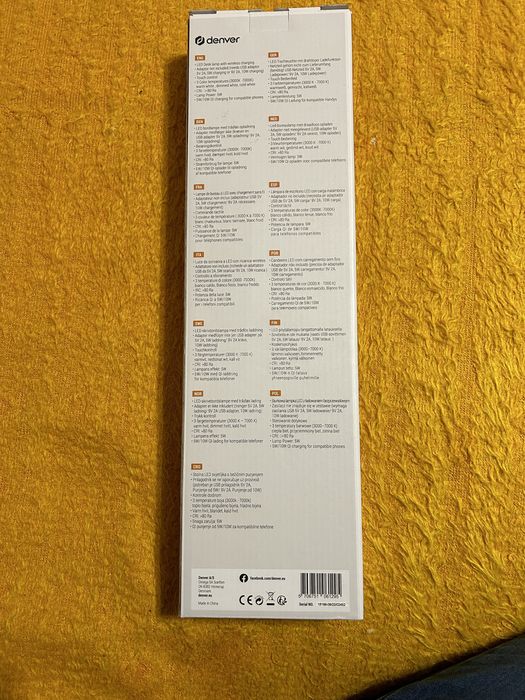 Лампа denver с безжично зареждане