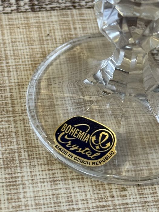 Сервиз чешки кристал ръчна изработка със позлата