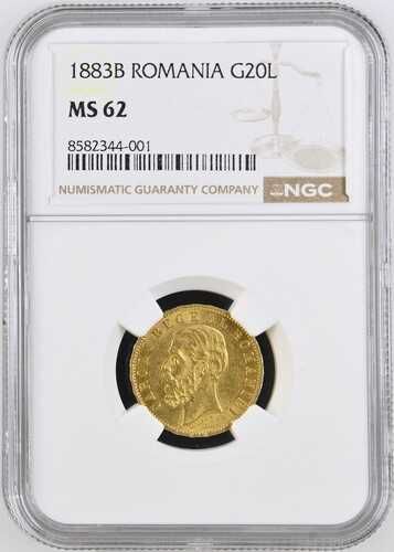 Moneda AUR 20 lei 1883 MS62 , grad foarte bun si RAR