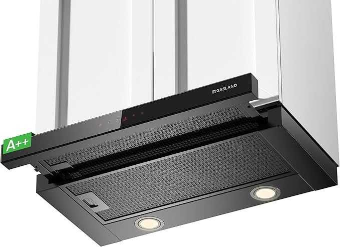 Hotă GASLAND BR60BS A++, 60 cm, cu front din sticlă și control tactil, integrată, 566 m³/h