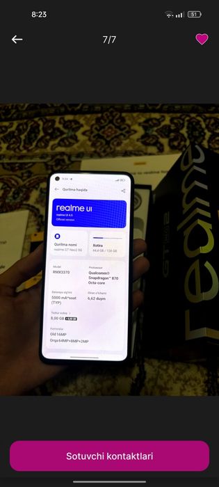 Ayirboshlash realmr Gt Neo 2 5G