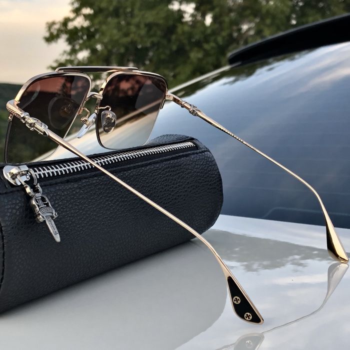 Ochelari Chrome Hearts maro