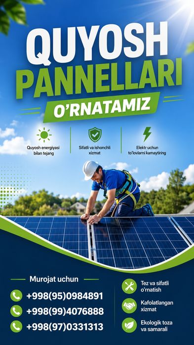 Quyosh panellari oʻrnatish kamplekit