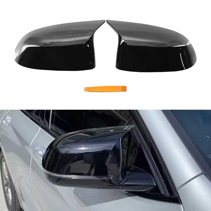 Set Capace Oglinzi M style cu clipsuri Negru Lucios "Batman" Bmw X3 G01 iX3 X4 G02 X5 G05 X6 G06 X7 G07 , NOI