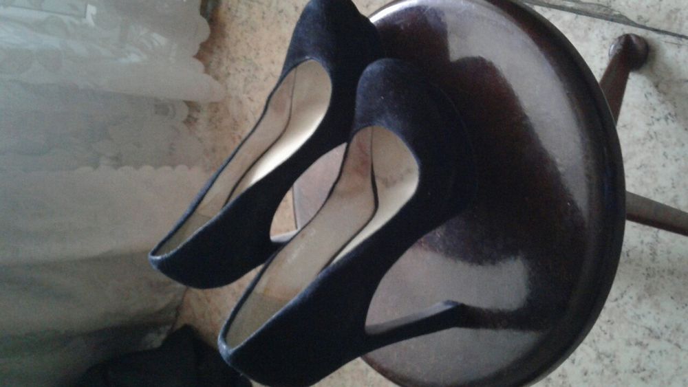 Туфли черные, искусственная замша