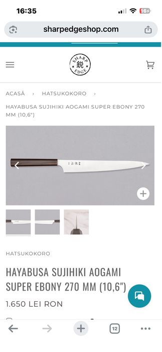 Cutit HAYABUSA SUJIHIKI Aogami super  270 MM