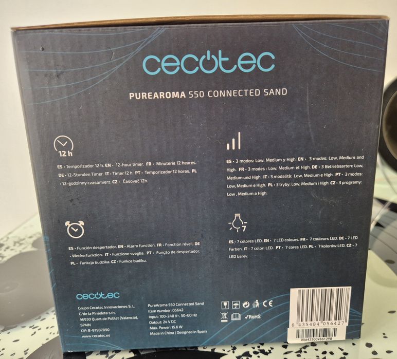 Difuzoare Aromaterapie LED + Boxă Bluetooth Smart Cecotec 500ml + Uleiuri CADOU