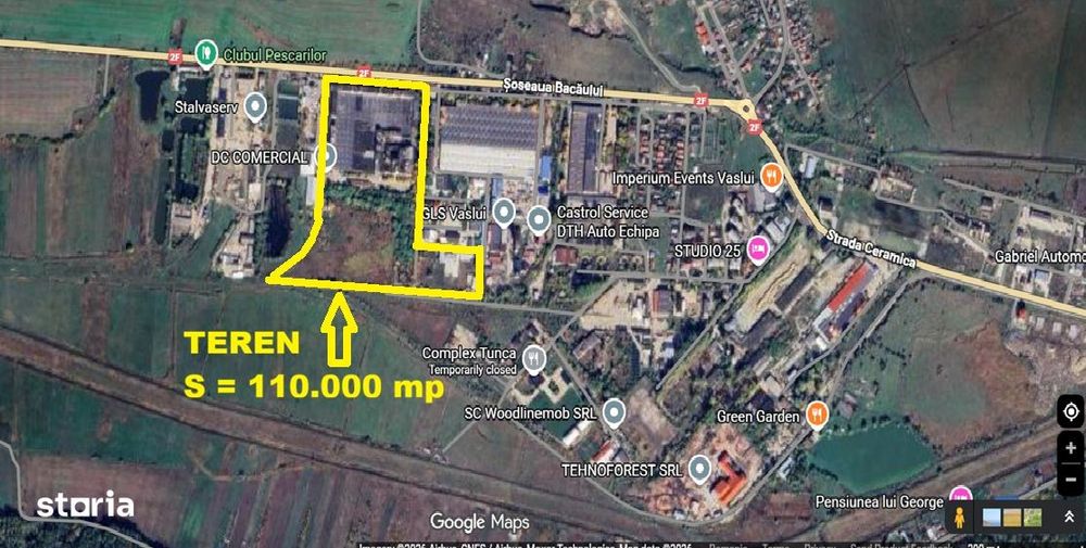 Teren Vaslui sos.Bacaului, 110.000mp si hale 40.000mp