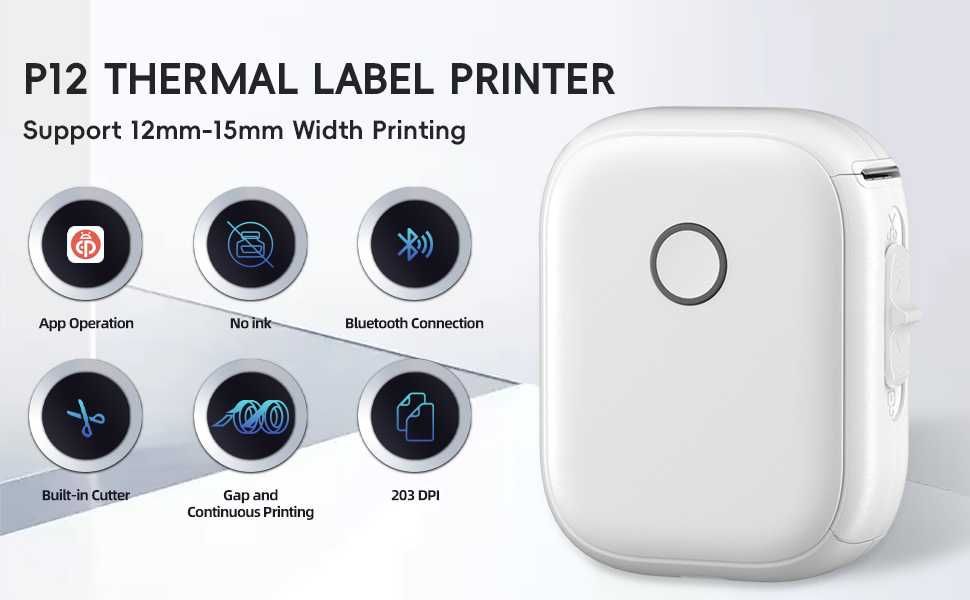 Imprimanta termica portabila bluetooth etichete adezive Marklife LP12