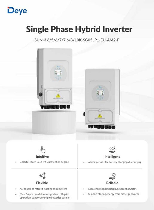 Invertor hibrid monofazat DEYE SUN-8K-SG05LP1-EU-AM2-P 8kW