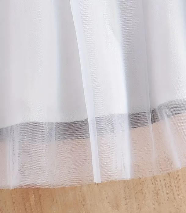 Официална бяла детска рокля 7-8 г