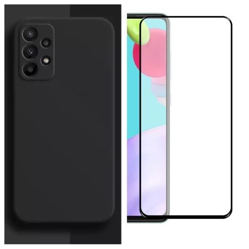 Husa Soft Interior Catifea si Folie Sticla Samsung A13/A53/A54/A55/A56/A57