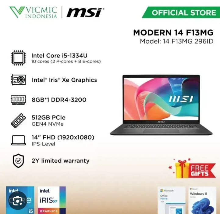 MSI Modern Notebook asus acer samsung apple dell