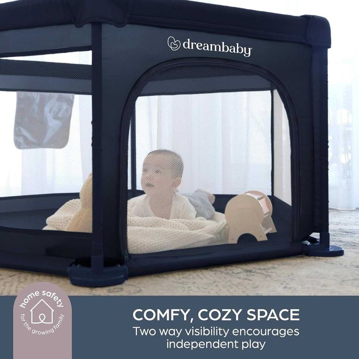 Dreambaby Голяма кошара за игра Explore Deluxe, 140х140 см, тъмносиня