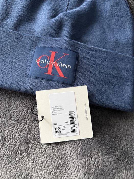 Calvin Klein Monologo patch caciula unisex bleumarin viscoza OS noua