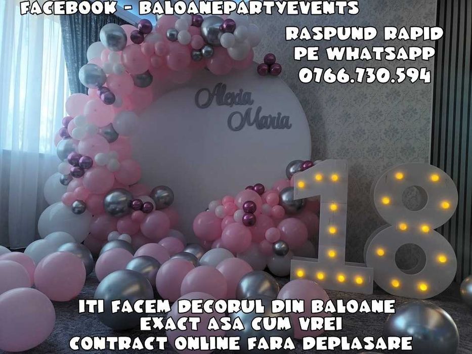 Arcada baloane majorat Panou foto Arcada baloane botez Decor petrecere Decor Gender Reveal PhotoCorner aniversare Baloane heliu