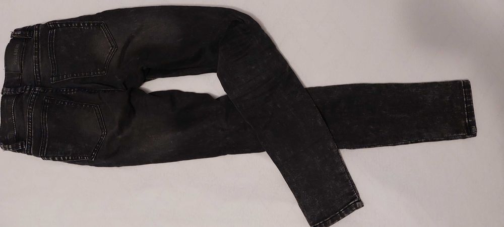 Blugi slim Pull&Bear pentru fete, gri inchis, marimea 32