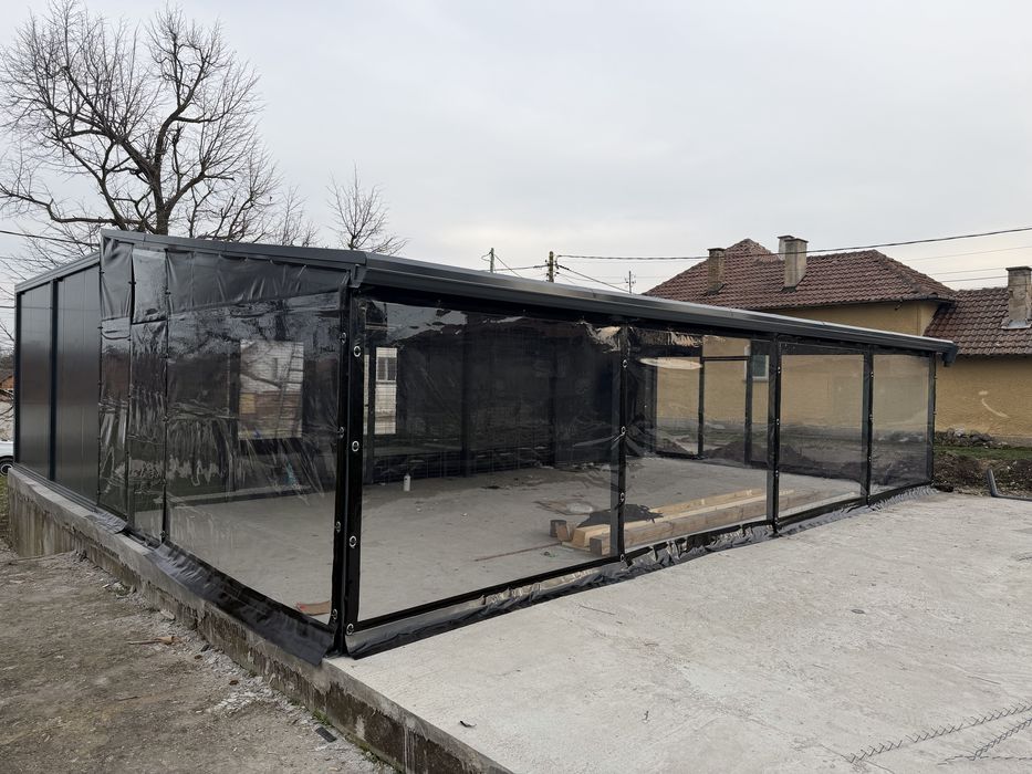 Ветроупорни завеси,тенти сенници перголи винил кристал обков ветробран