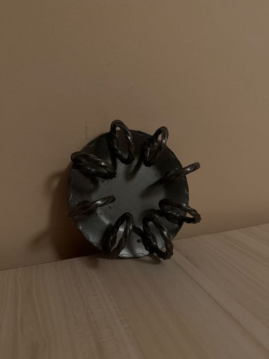 Античен шведски свещник от ковано желязо - ръчна изработка