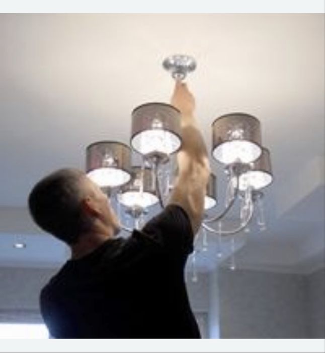 Установка люстр, бра и карнизов