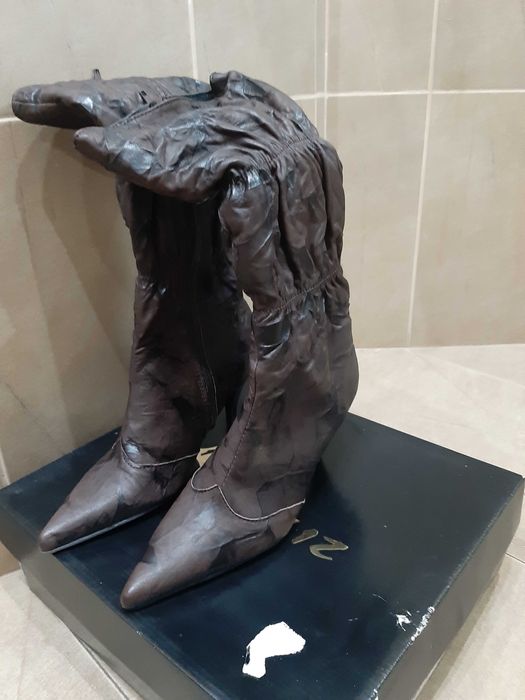 Ботуши ЕСТЕСТВЕНА Кожа "Ingiliz Shoes"с намачкан ефект!НОВИ! №36