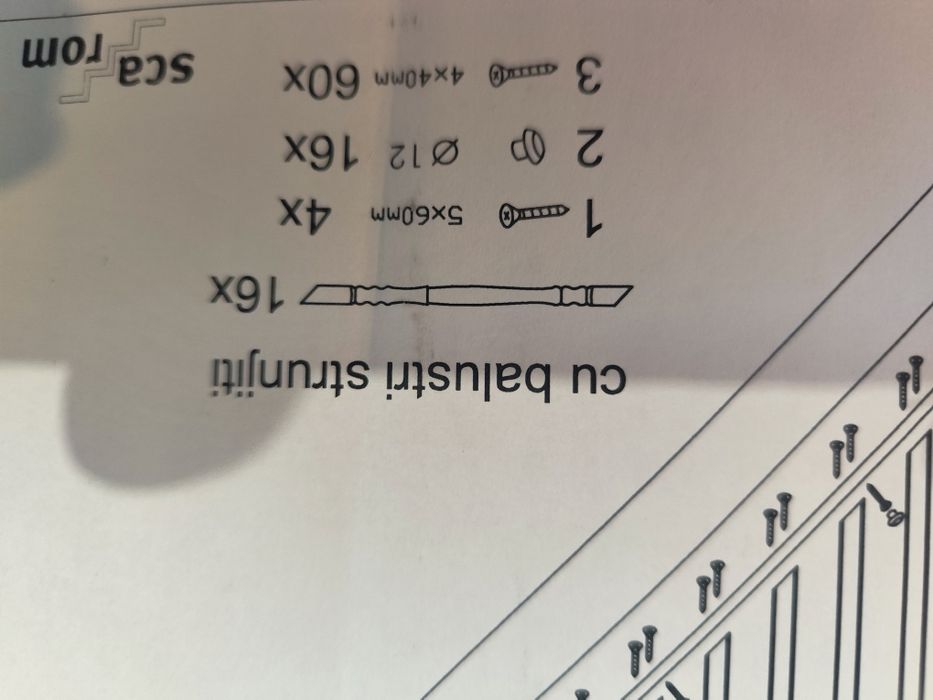 Kit complet de balustrada cu balustrii frezati pentru scara Alfa 
D