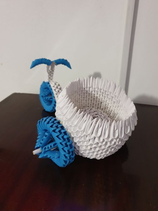 Origami 3d lebada si bicicleta
