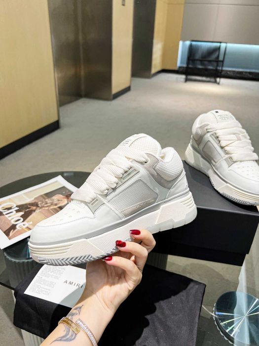 Adidasi Amiri MA-1 Lace-Up Sneakers - White Premium din Piele - NOI