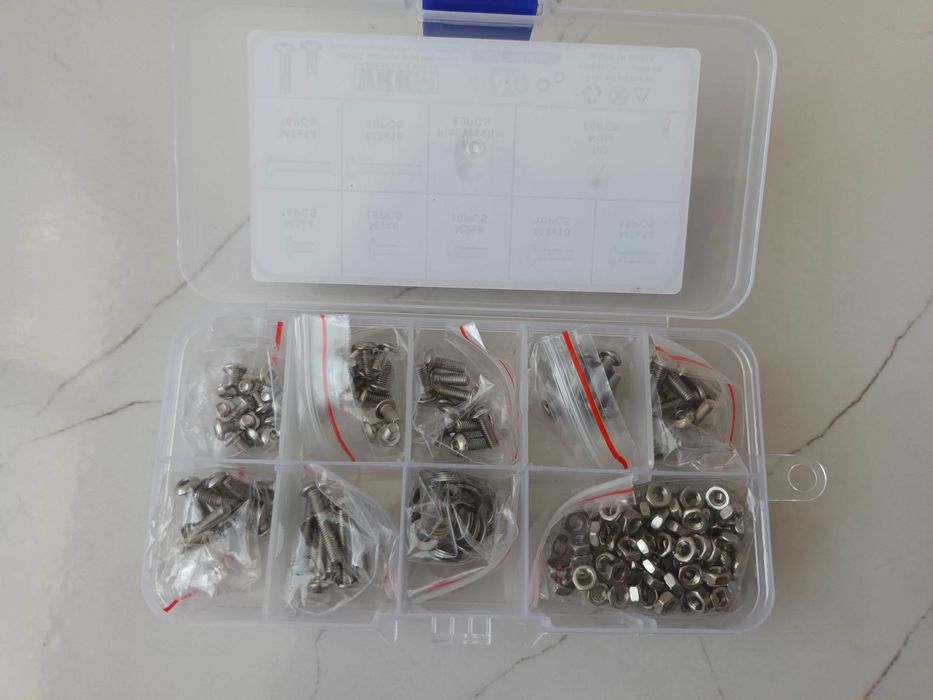 Комплект 320 или 440 части, болт 2мм и 3мм, гайка, шайба, болтчета