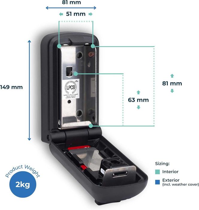 Seif cutie chei SUPRA P500 Pro Key Safe pentru exterior Airbnb