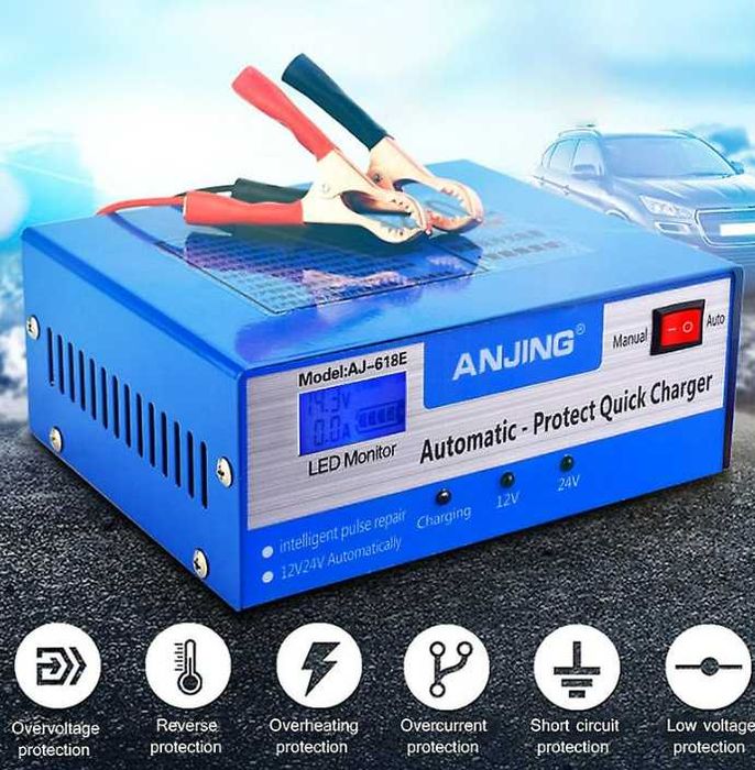 Импулсно зарядно за акумулатор 12V 24V автоматично