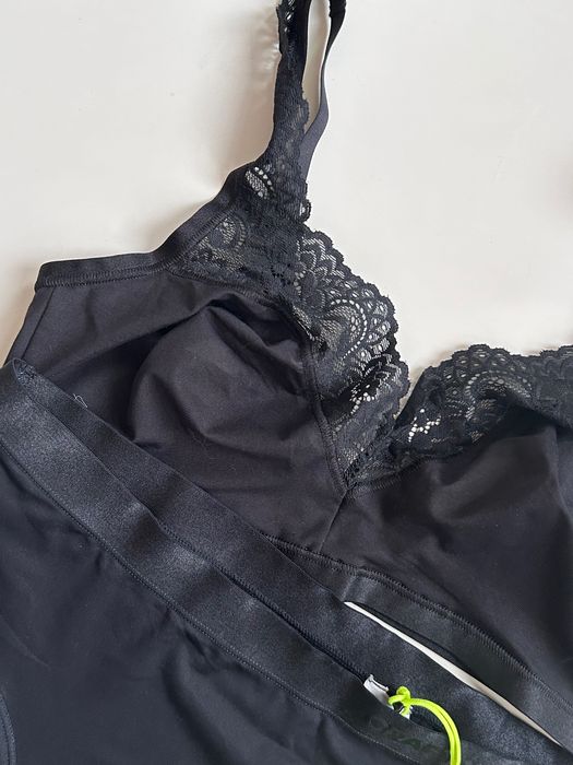 Памучен нов черен бралет/бюстие и бикини