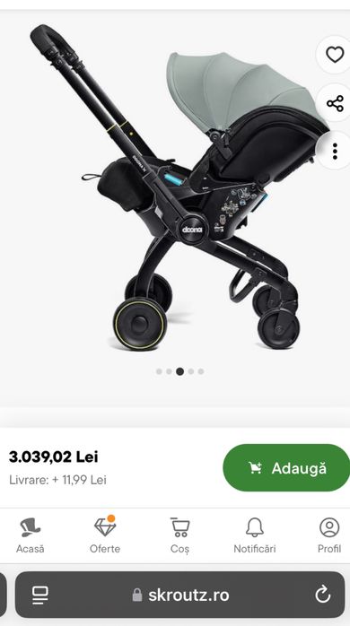 Carucior, Scaun auto 2 în 1 – Nou-nouț!