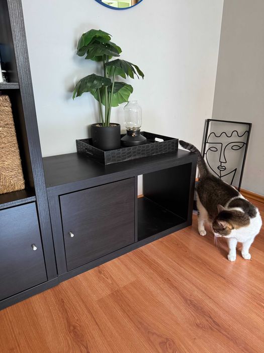 Etajeră IKEA KALLAX 77x41 cm negru-maro + ușă