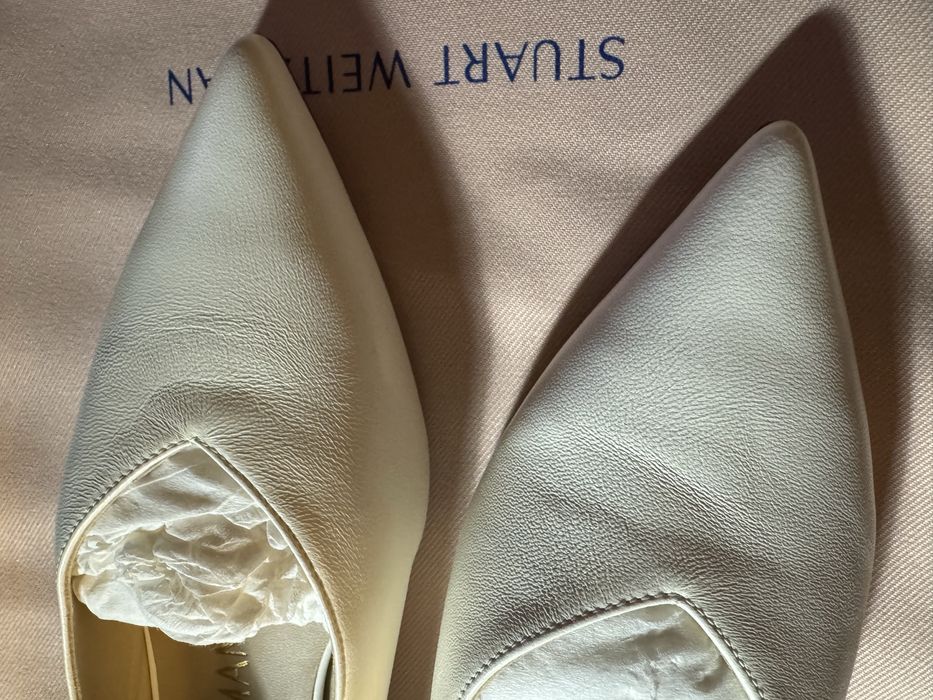 Stuart Weitzman pantofi piele ivory, mărimea 36, purtați o dată