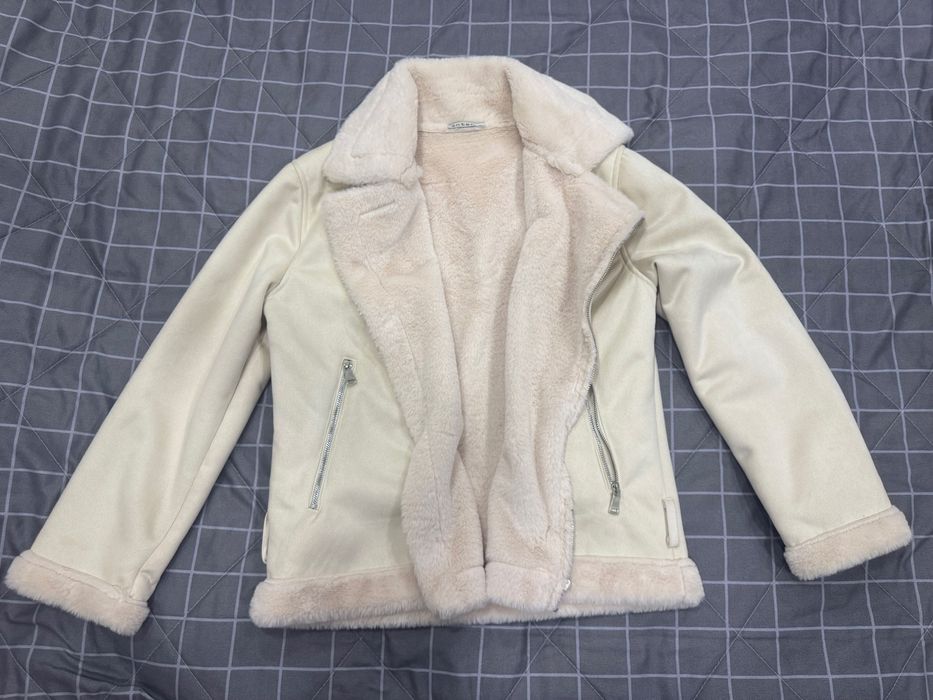 Дубленка молочная женская