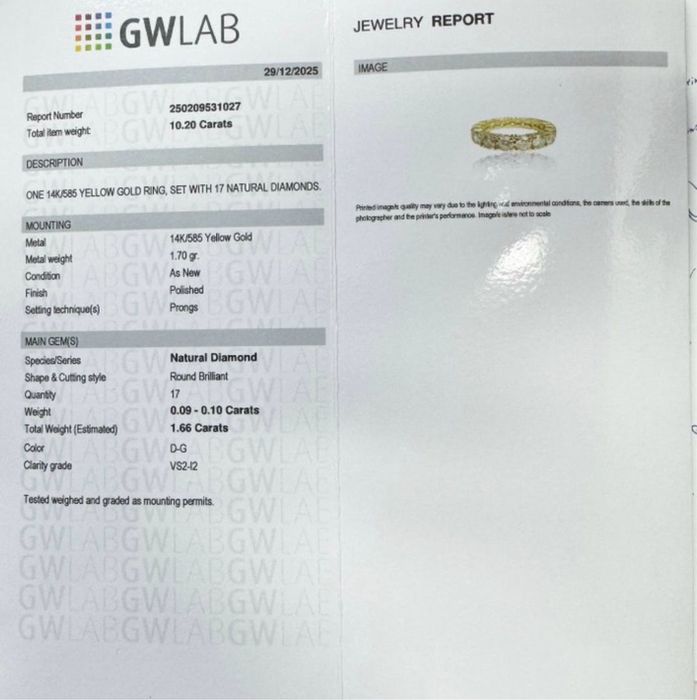 Inel cu diamante naturale 1.66 ct