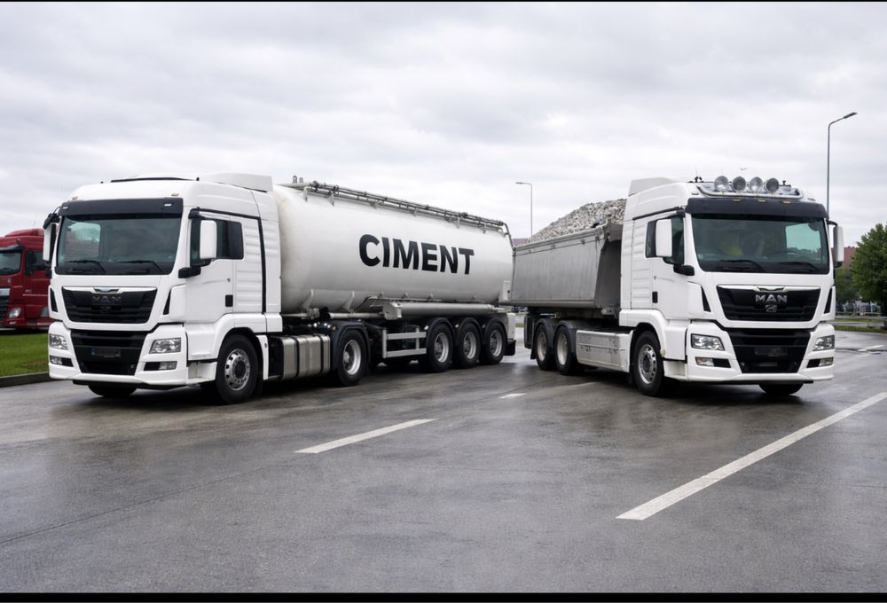 Cimentruc & Basculă Articulată 24 mc de Închiriat