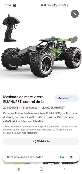 Masinuta cu telecomanda noua ready go RACE