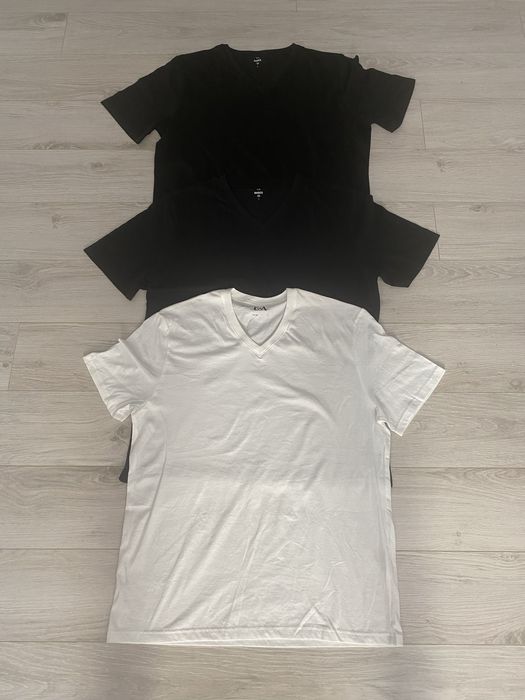 Set 3 tricouri in V bumbac, marimea L, noi