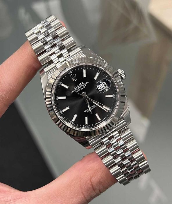 Rolex datejust 41mm silver black
