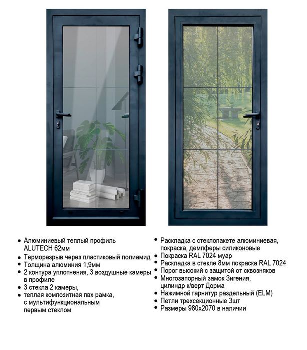 Алюминевые двери и перегородки