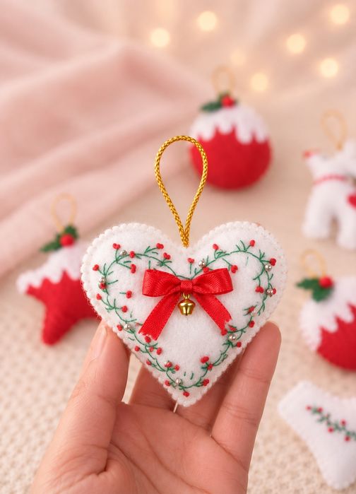 Коледни играчки от филц