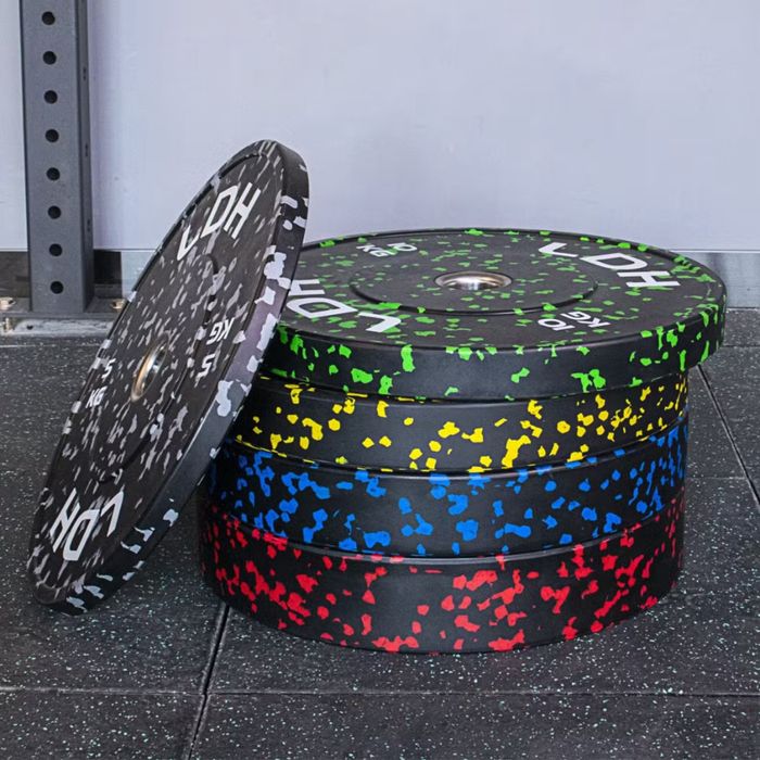 Олимпийски дискове тежести гумени на петна ф50 кросфит Bumper