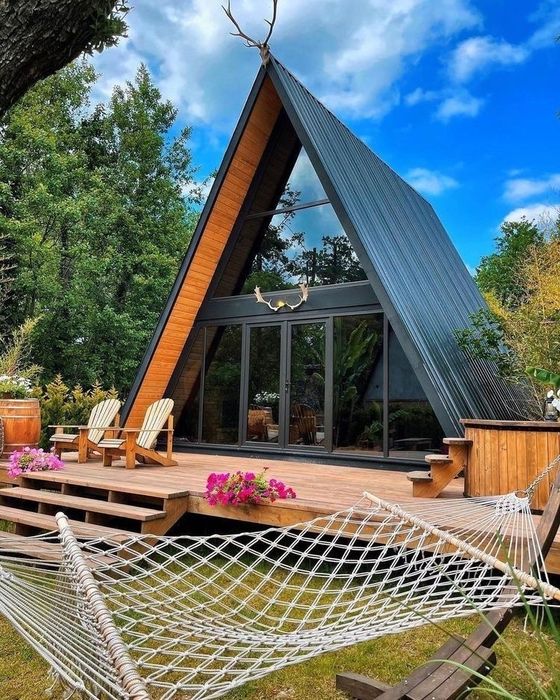 Construim cabane tip - A-Frame modele moderne foisoare