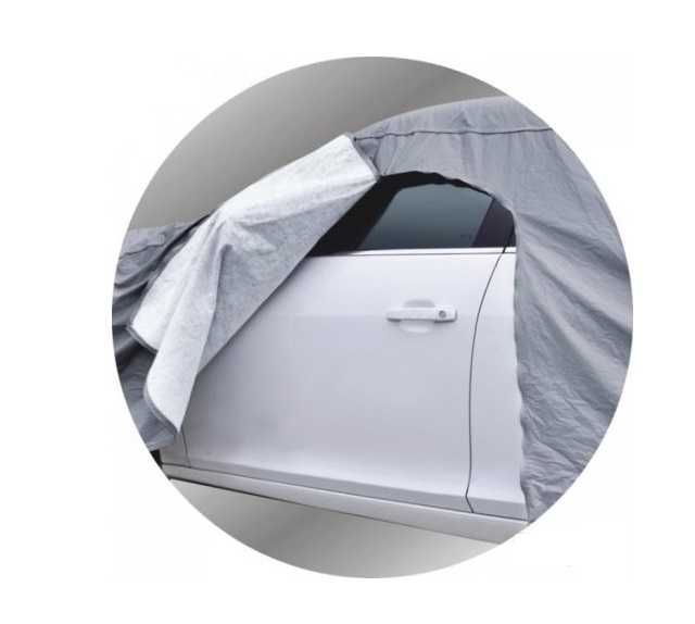 Покривало за автомобил с цип на вратата, брезент, сив, M, L, XL, XXL