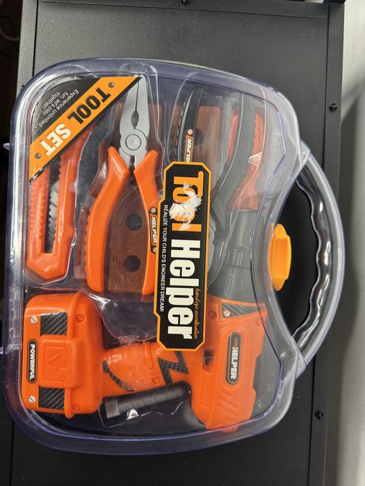 Trusa masina de gaurit, clesti, suruburi pentru copii 3+ ani